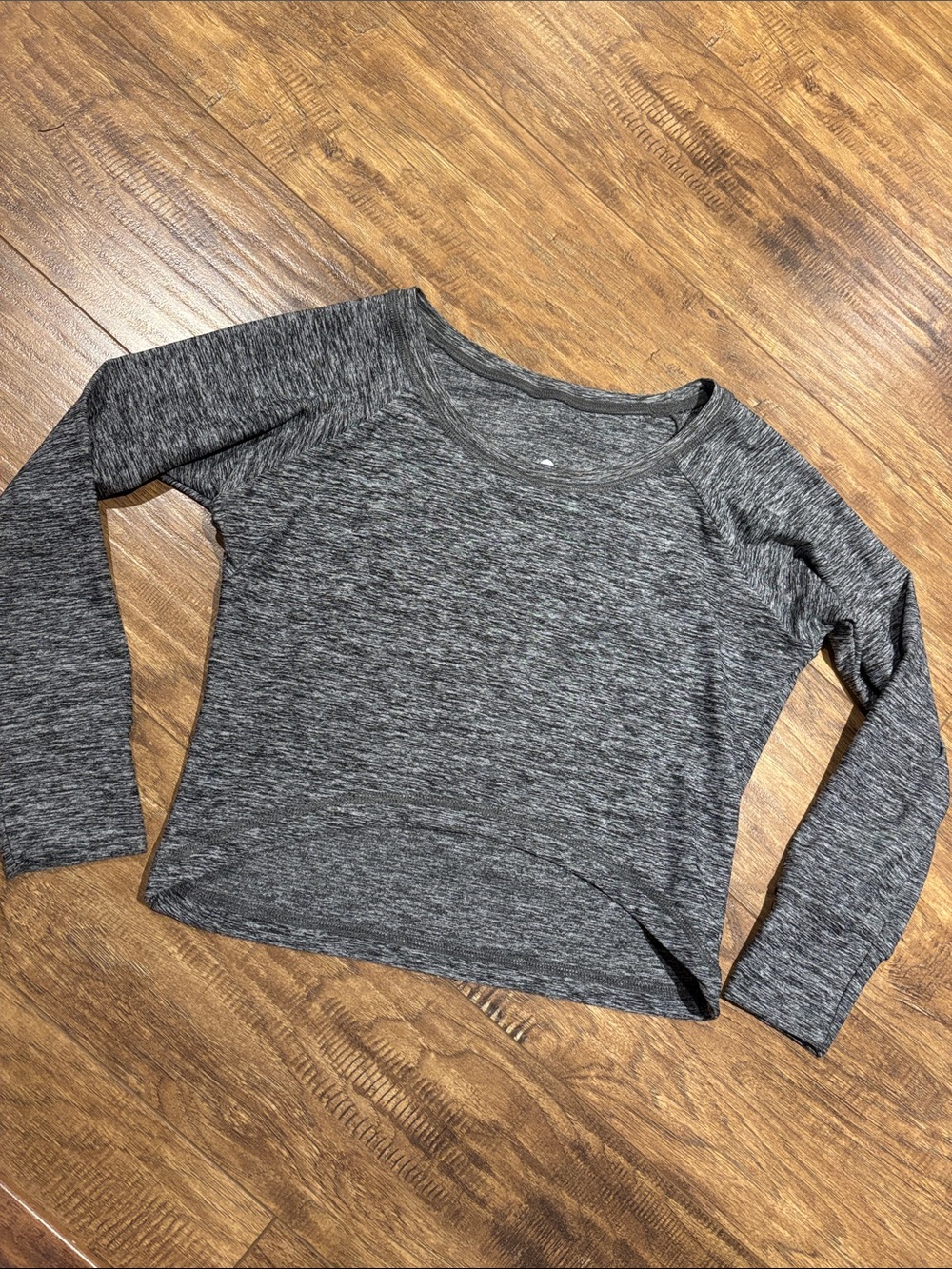 Kids' Long-Sleeve front crop Heather Gray Tee